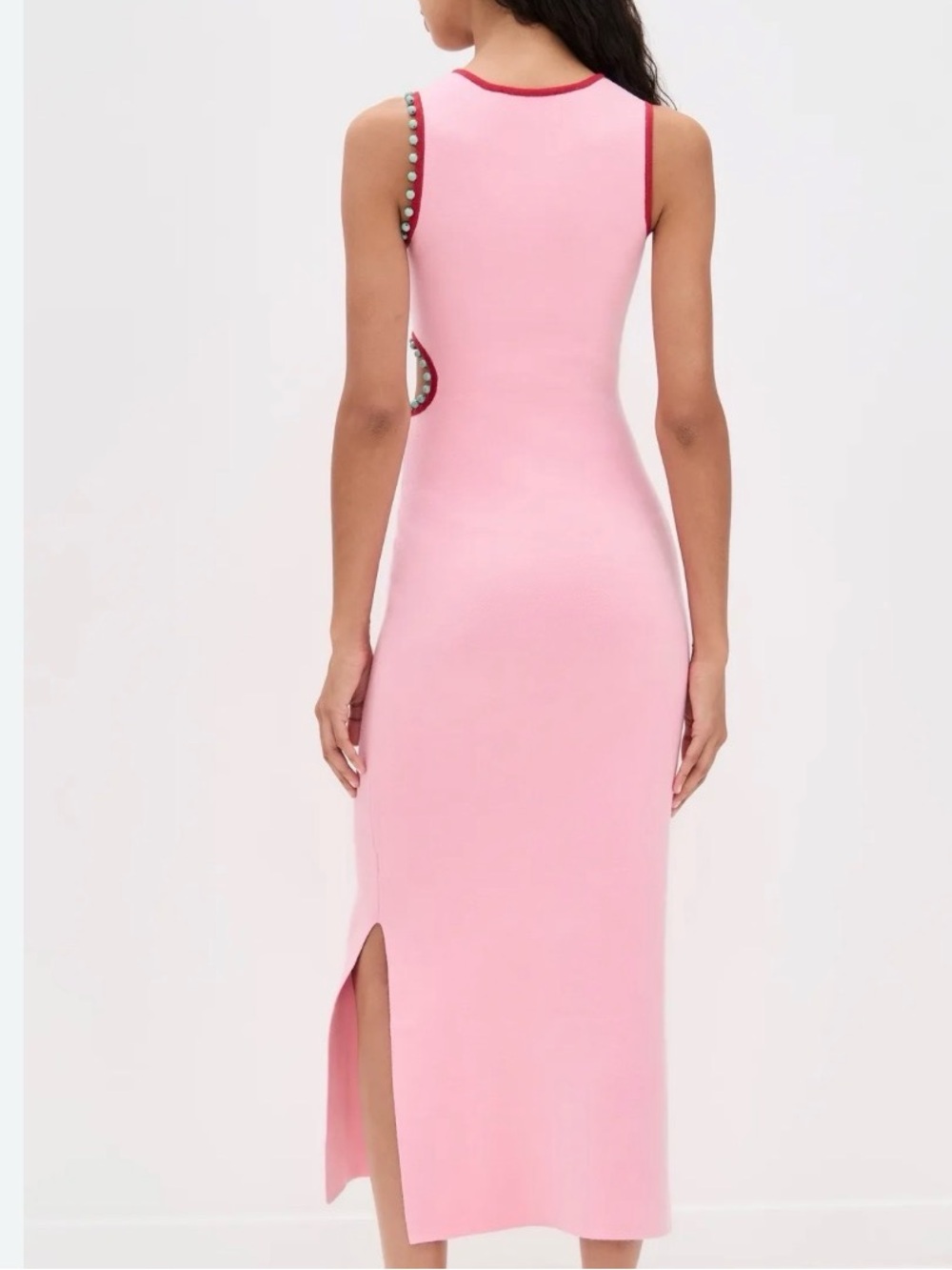 NWTretail $258. #theWolfgang #Reclectic Sleeveless Pink Cutout Midi Dress Trim - Picture 3 of 8